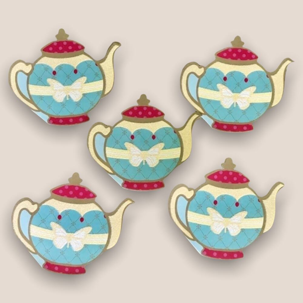 Glitter Teapot Butterfly Cards